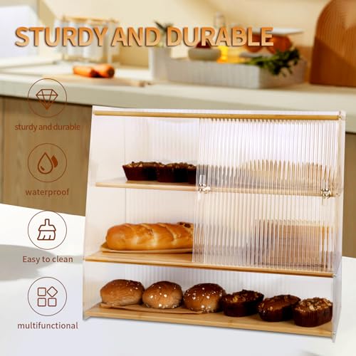 Image of Durable 4-Layer Bread Box Coffee Cup Storage,Kitchen Counter Decor Organizer