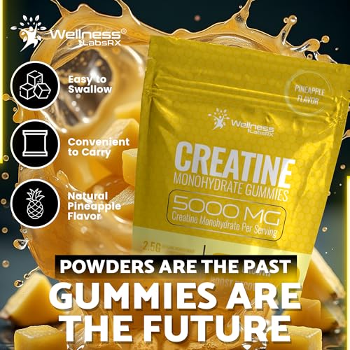 Image of Creatine Gummies 5000mg, 30 Servings Creatine Monohydrate Gummies - Third-Party Tested Creatine for Women, Pineapple Flavor Creatine for Men, Muscle Growth, Strength, and Recovery - Pack of 1