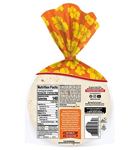 Miniatura 2 de Mission Street Tacos Sweet Hawaiian Harour Tortillas, 8.54 onzas, 10 unidades, paquete de 8