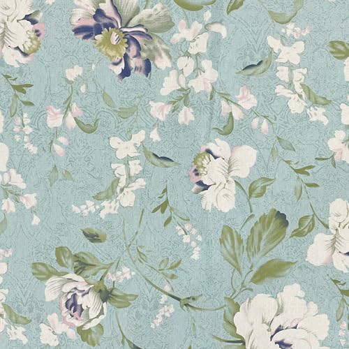 Image of Swayam Roto Cotton King Bedsheet with 2 Pillow Covers | Size 108 x 108 inch | 144 TC | Floral Design | Soft Breathable Bed Sheet | Comfortable & Durable for Bedroom - Blue