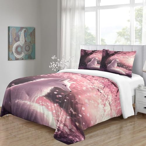Ensemble de literie 3D renard housse de couette microfine 260x220 - 5