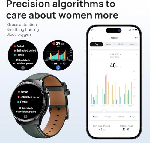 Mibro Lite3 Pro Relógio inteligente para homens, Chamada Bluetooth GPS Relógio de fitness, Rastreador de atividades Tela UHD AMOLED de 1,32'' 5ATM à prova d'água, para iOS e Android (Verde escuro) - Imagem 8