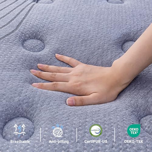 Image of Avenco Full Mattress, Full Size Mattress in a Box, 12 Inch Hybrid Mattress Full, Medium Firm, Pocket Innerspring for Pressure Relief & Motion Isolation, CertiPUR-US