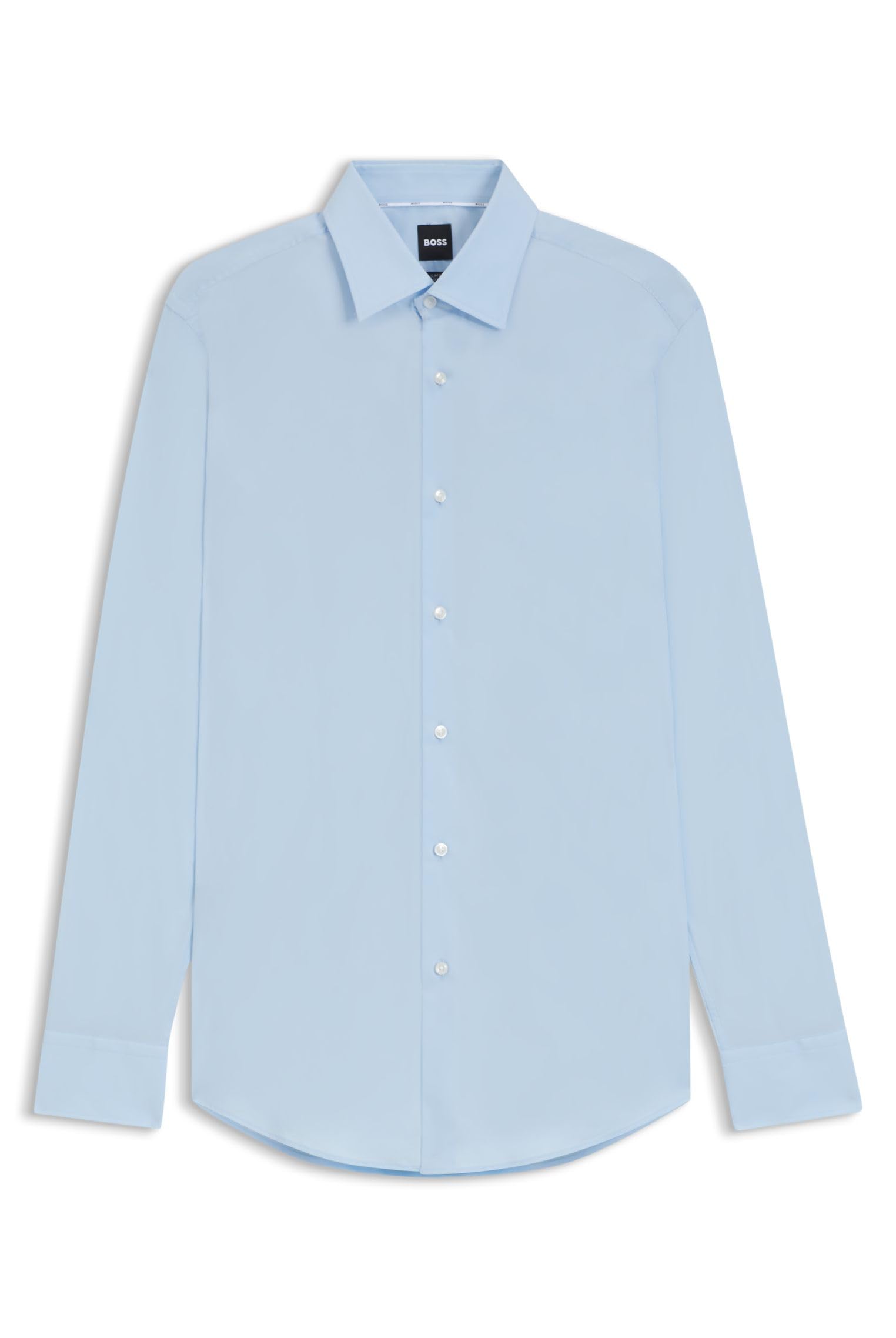 BOSS Men's   Blue Hank Slim Stretch Cotton Shirt in Size 16.5, BrandAlley