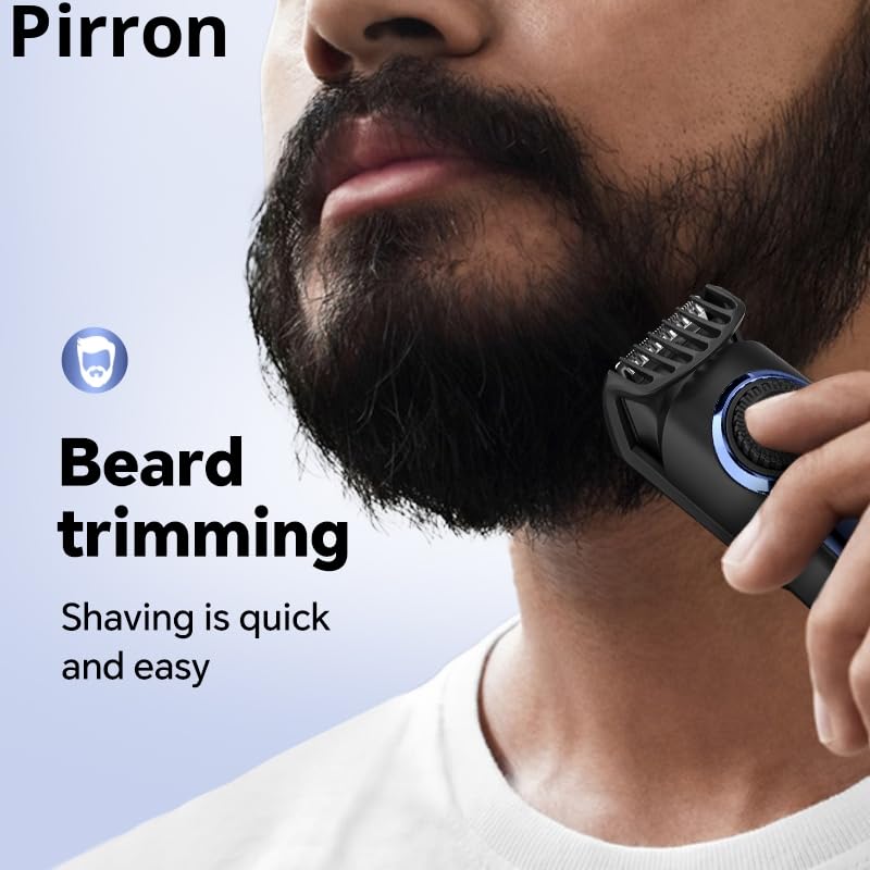 Electric Beard Trimmer for Men Professional Adjustable Length and Hair Clipper, Men's Beard Mustache Trimming and Body Hair Trimmer, Cordless LED Digital Display , 140 min Running Time Rechargeable Type C (Blue) - Image 4