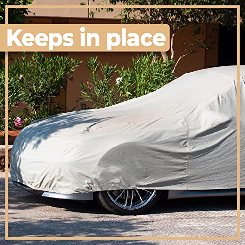 Retoo Auto Abdeckplane Winter Wetterfeste, Leichte Ganzgarage Autoabdeckung Wasserdicht, Autoplane Winddicht Vollgarage Hagelschutz Staubdicht für 450cm-475cm Auto, Schneeschutz Auto-Abdeckung
