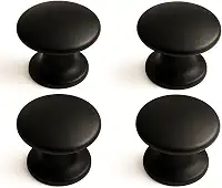 Kit 4 Puxadores Ponto Redondo Para Móveis Gaveta Armário (Preto Fosco)