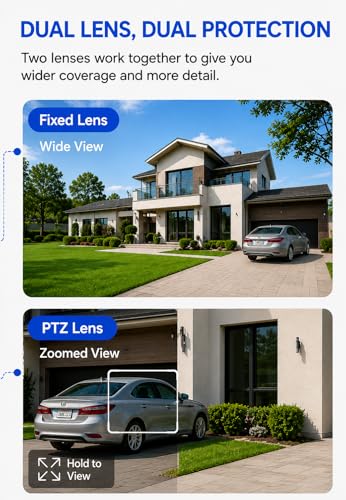 Image of Fireshell SmartHome Dual Lens CCTV Camera for Home | 5MP+5MP WiFi Camera, PTZ 360 View, AI Motion Detection, Color Night Vision & Two-Way Audio