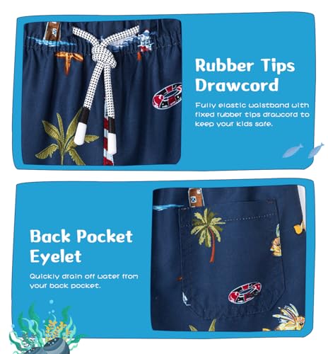Image of SURF CUZ Surfcuz Little Boys Swim Trunks UPF 50+ Toddler Beach Shorts Swimsuit Kids Quick Dry Swimwear