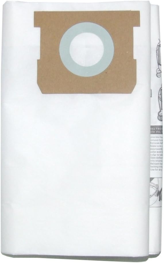 Vacmaster 4 to 5 Gallon Dust Filter Bag, Fits VQ407S & VWM510, 3Pack