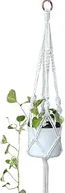 Suporte Corda Para Pendurar Vasos de Planta 70cm Arte Macrame (Cru)
