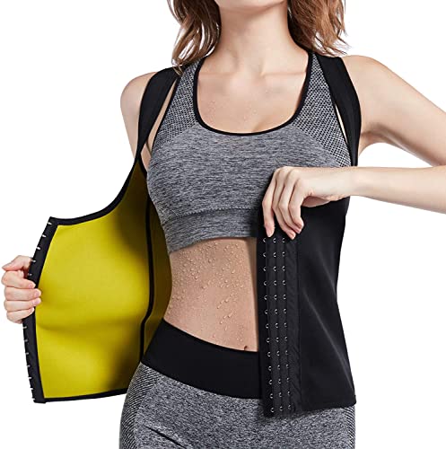 Bakerdani Women Waist Trainer Corset Neoprene Sauna Sweat Vest Tank Top Vest Sport Workout Slimming Body Shaper