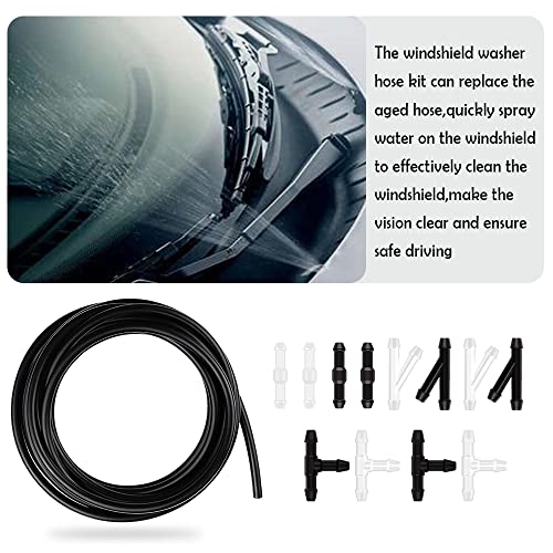 Windshield Washer Hose Repair Kit with 13Ft Automotive Replacement Windshield Washer Hoses+12 PCS Hose Connectors,Compatible with Most Cars SUVs Trucks Washer Fluid Tank & Washer Nozzles(Style C) - Image 8