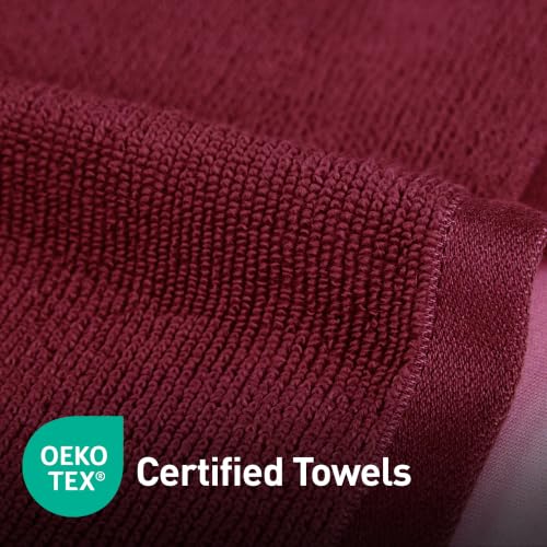 Image of MYTRIDENT Face Towel | Urban Comfort | Quick Drying | Travel Friendly | for Men /Women | 6 Pc Face Towel (30 cm x 30 cm) | 100% Cotton 450 GSM - Wine Red