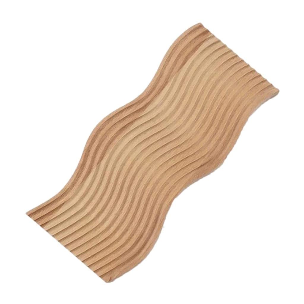 Nordic Style Wooden Serving Tray Anti-slip Snack Cake Jewelry Storage Plate wavy
