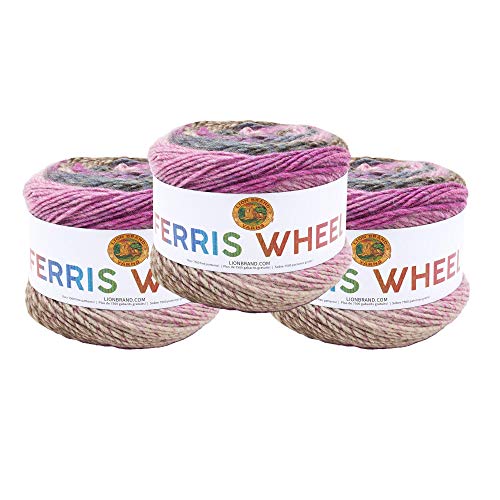 Image of Lion Brand Yarn, Ferris Wheel Crochet Yarn, Wild Violets Multicolor, 3 Pack