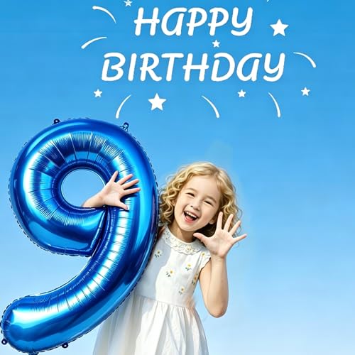 Image of Number Balloons Navy Blue Balloons - Giant Number 10 Balloon, 10 20 30 40 50 Numbers Balloon Birthday Decorations, Blue Party Supplies for Boy Men