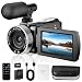 Vmotal Digitale Videokamera 4K, 48MP Foto/4K 60fps Videorecorder, Anfänger-Video-Camcorder für Vlogging, Youtube, mit 2 Batterien/externem Mikrofon/SD-Karte/Fernbedie...