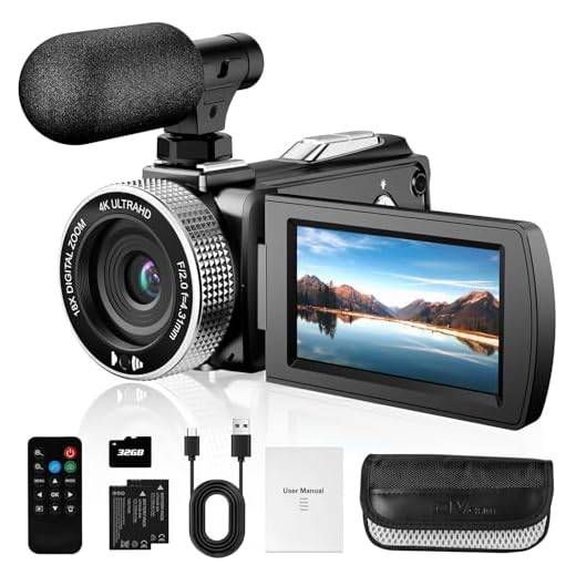 Vmotal Cámara de video digital 4K, 48MP foto/4K 60FPS, videocámara de video para principiantes para vlogging Youtube, con 2 baterías/micrófono externo/tarjeta SD/control remoto