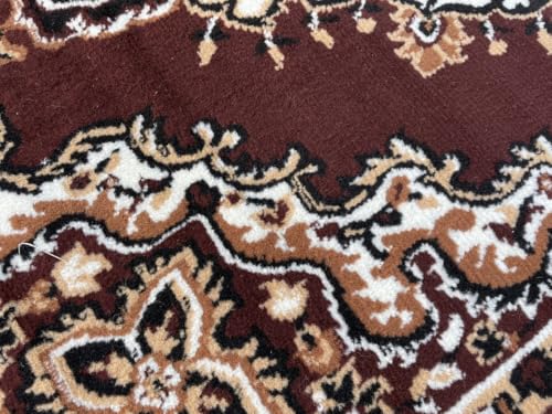 Image of TTC THREAD & TEXTURE CARPET Traditional Comfort: Power-Loomed Carpets for Living Room- Every Space Area Rug Color Brown Size 4x5.5 Feet (110x173cm)