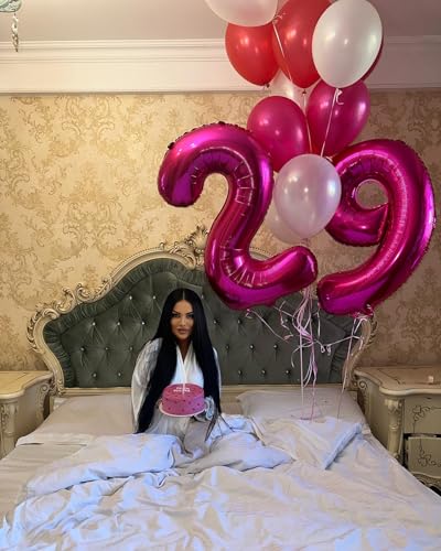 Image of Hot Pink Number 9 Balloon 40 Inch, 9th Birthday Party Decorations, Giant 9 Foil Balloon for Party Supplies
