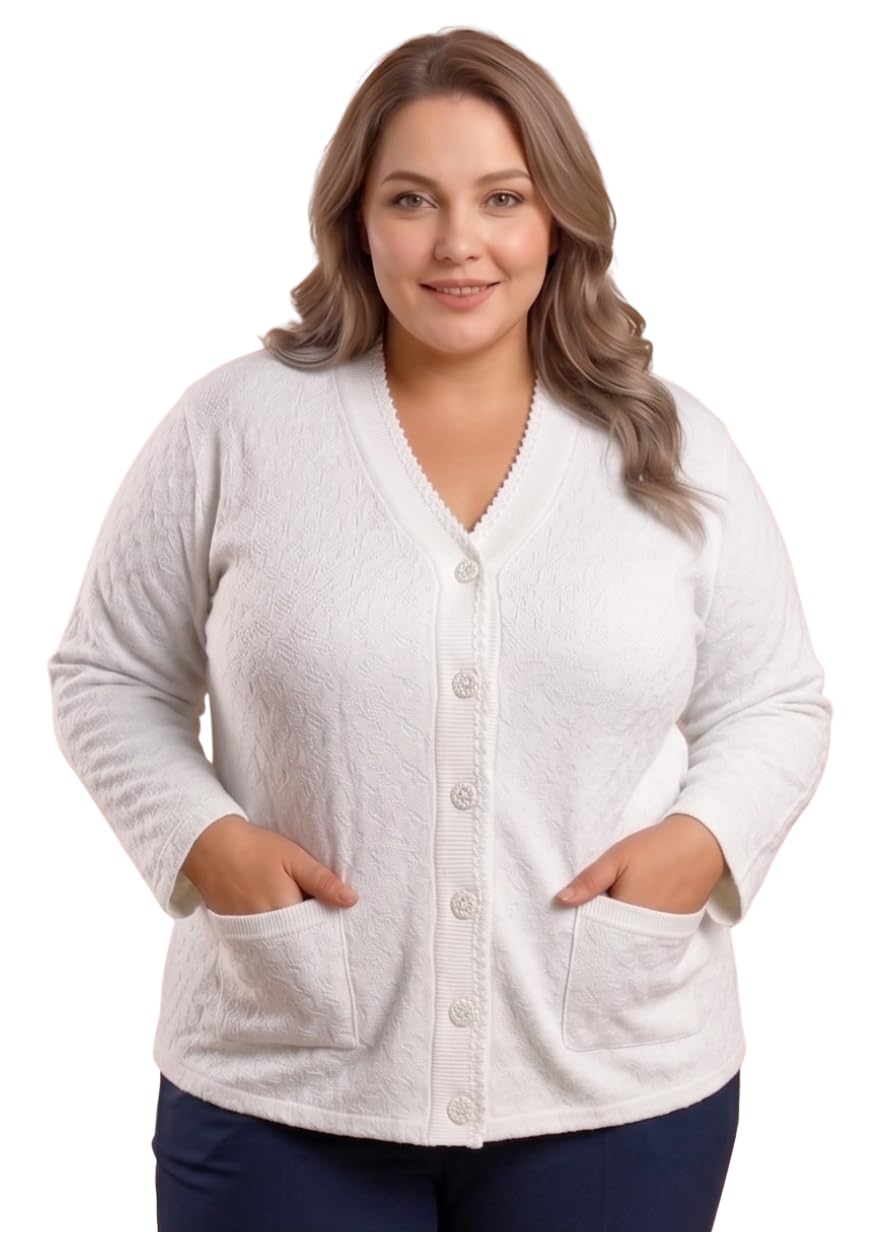 tollfree Women’s Plus Size Button Front Cardigan Sweater – Soft Knit V-Neck Long Sleeve with Pockets-picture-40