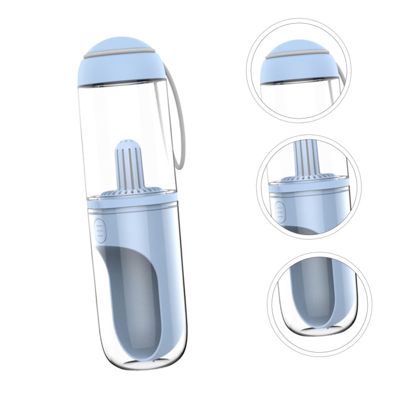 Kisangel Botella De Agua para Mascotas Portátil Bebedero para Perros y Gatos Diseño Transparente Fácil De Limpiar para Viajes y Actividades Al Aire