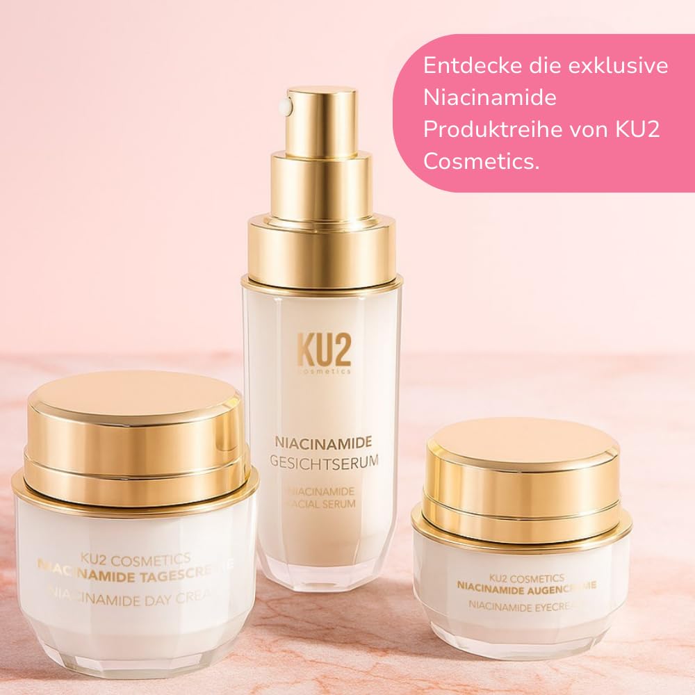 KU2 Cosmetics Niacinamide Serum Gesicht, 30 ml | Gegen Unreinheiten & große Poren, Ausgleichender Teint, Gesichtsserum gegen fettige & unreine Haut