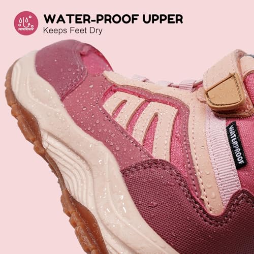 Harvest Land Kids Winter Boots Waterproof Girls Boys Snow Hiking Outdoor Boots Anti Collision Anti-Skid Mid Ankle Adventure Trekking Shoes2
