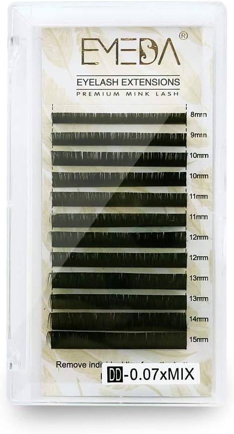 DD Curl Eyelash Extensions Mix 8-15mm Thickness 0.07 Professional Eyelash Extension Faux Mink Lashes 3D .07 Individual Lash Soft Eyelashes By EMEDA - Image 3