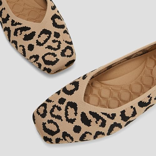 Image of VIVAIA Margot Walker Women's Flats Lightweight Square Toe V Cut Ballet Flats Comfortable Casual Water Repellent Walking Flat Shoes