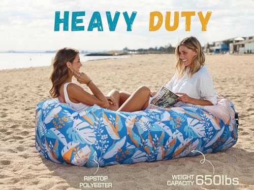 Image of WEKAPO Inflatable Sun Lounger, Air Sofa, Hammock, Portable, Waterproof and Leak-Proof, Ideal for Backyard, Beach, Travel, Camping, Picnics and Music Festivals