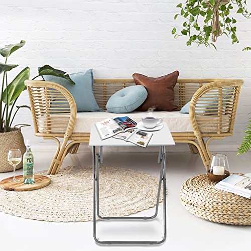Image of Garden 4 you Portable Folding TV Tray Table TV Dinner Tray with Sturdy MDF,No Assembly Required, 25In(White,1PC)