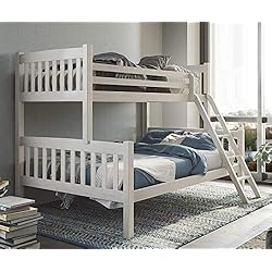 Mobelcenter - Litera Doble Blanco Decapado - Litera Doble de Pino Macizo - Litera Doble Matrimonio - Litera Triple - (1139)