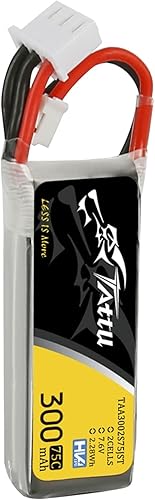 TATTU 2S Lipo Batería 300mAh 7.6V 75C 2S1P Lipo Batería con JST-PHR Plug