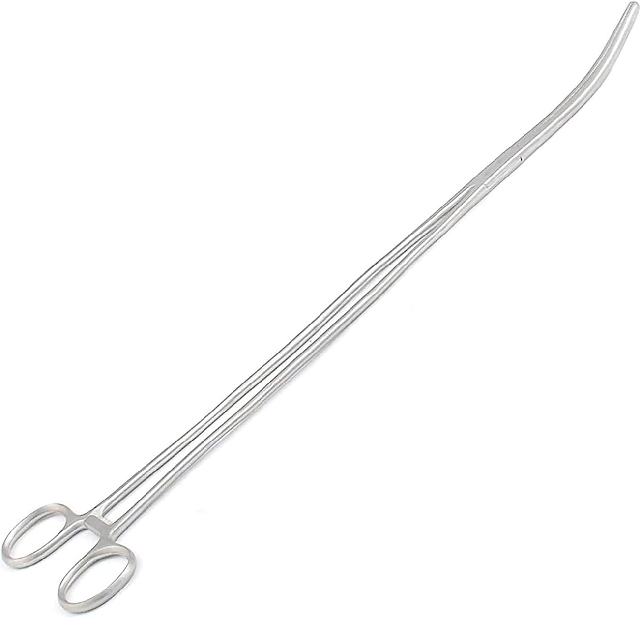 18" Long Curved Hemostat Forceps Stainless Steel Locking