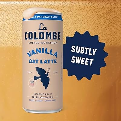 La Colombe Coffee, Oatmilk Vanilla Latte, 11 fl oz Cans (Pack of 12), Coffeehouse Quality Cold Brew, Specialty Grade Coffee Beans, Ready-to-Drink On-the-Go