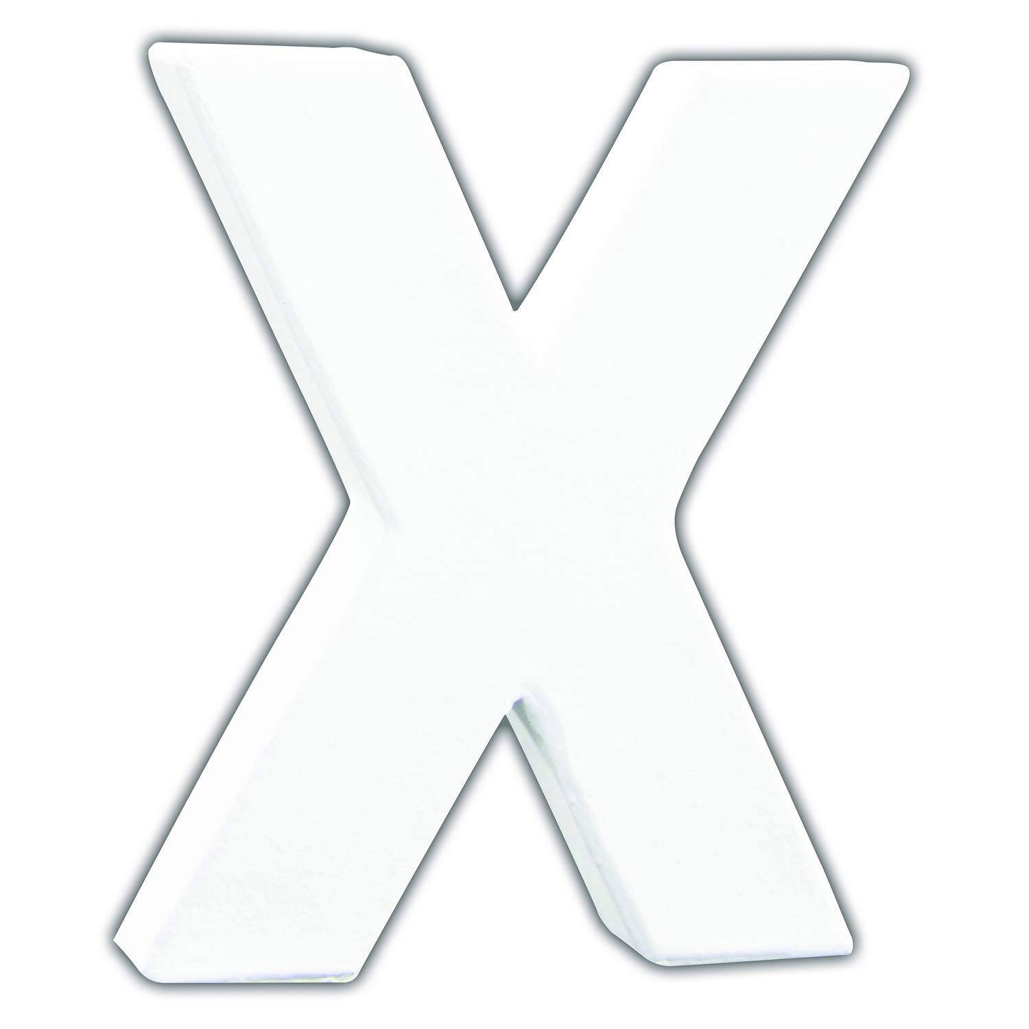 Décopatch AC753Cpack - Un Lot de 5 Supports en Papier Blanc mâché 1,5x10,5x12 cm, Petite lettre X