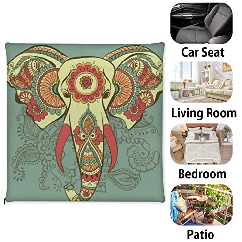 Chair Pads Ethnic Elephant Print Chair Cushions Durable Fabric Chair Pillow, Comfort Softness Seat Cushion For Dining/Office Chair, Thicken Chair Padding For Refurbishment 16X16 In #TOP6