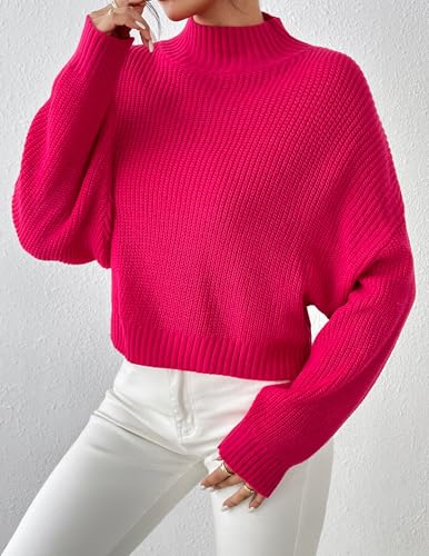 Image of Libsorge Womens Cute Lightweight Turtleneck Ultra Cropped Sweaters Spring 2025 Ribbed Knit Crop Thin Pullover Sweater