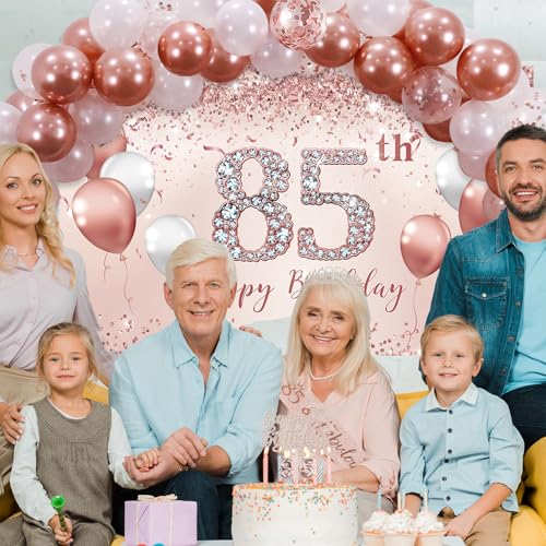 Rose Gold 85th Birthday Decorations Balloon Arch Set for Women by Trgowaul - Used condition - Image 8