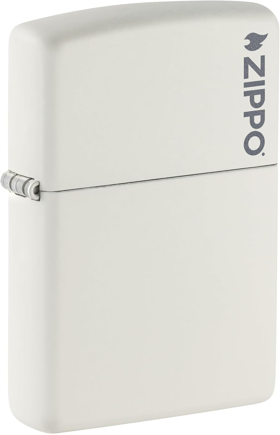 Zippo 214ZL White Matte Logo Pocket Lighter
