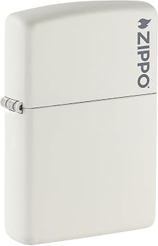 Zippo 214ZL أبيض غير لامع شعار جيب