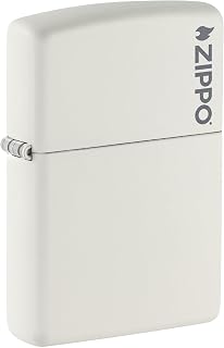 Zippo 214ZL White Matte Logo Pocket Lighter