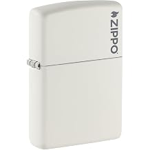 Zippo 214ZL White Matte Logo Pocket Lighter