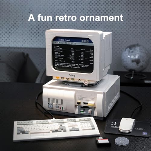 Image of BRICKKK Computer Building Set for Adults, Construction Building Kit for Adults, Collectible Retro Computer Display Model Building Blocks, Creative Hobbies Unique Gift Idea
