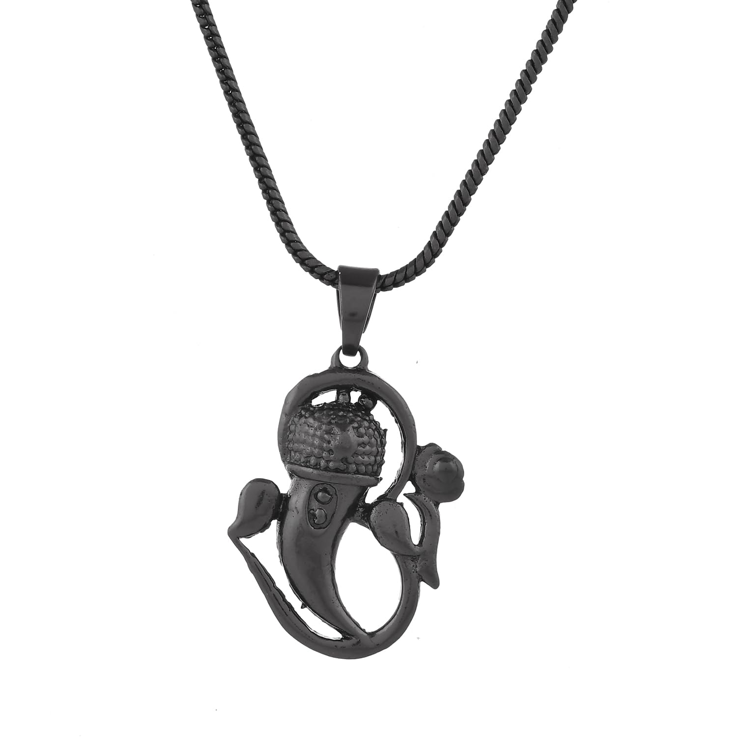 Eclipse Enigmatic Black Ganesha Mens Pendant|Black Pendant For Men|Gift For Men|Classic|Trendy|Anniversary Gift For Husband|Birthday Gift| Everyday Wear-image-38