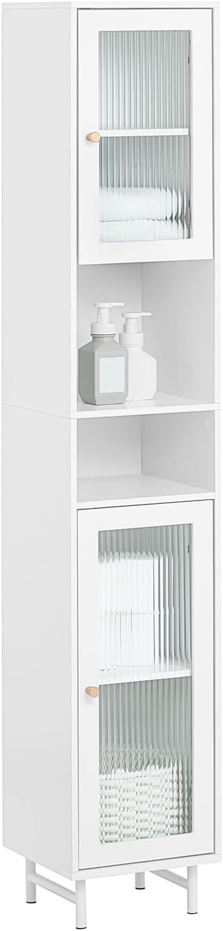 Vicco Badschrank Hochschrank Badregal Luisa Weiß Badezimmerschrank 5 Ablagen Bei