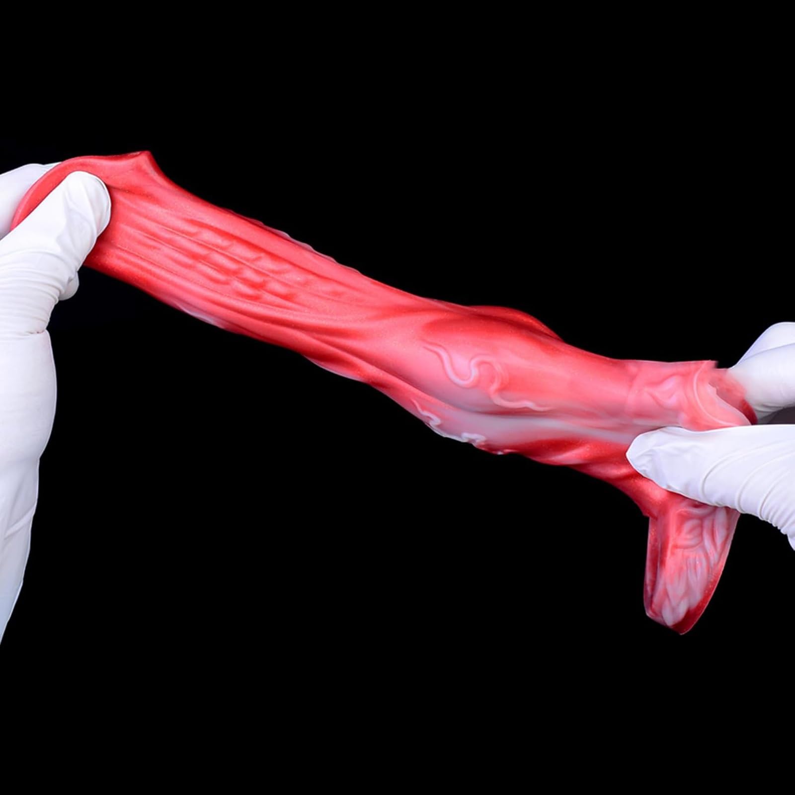 Manicotto for pene Spessi Anelli for pene Annodati Ingranditore dildo uomo, Manicotto estensore Steath in silicone rosso ritardare l'eiaculazione Erezione Ingrandimento coppie