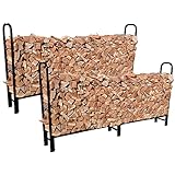 ガーデンマスター(Gardenmaster) 薪ラック 2個セット 幅246×奥行30.5×高さ125cm 耐荷重約400㎏ 約60束収納 組立簡単 丈夫 頑丈 屋外 シンプルデザイン 薪ストーブ 薪ラックスタンド キャンプ BBQ レジャー ブラック MSR-240